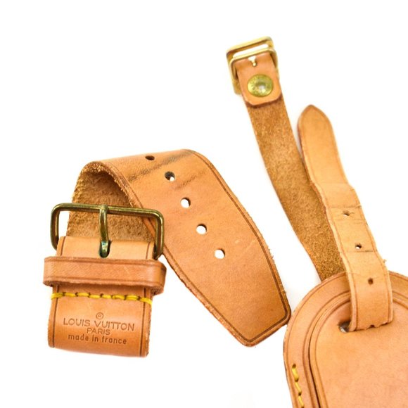 LOUIS VUITTON: Tan Luggage Tag & Keepall (rt) - Picture 5 of 5